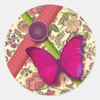 butterfly sticker liberty peas rose green chic