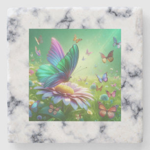 Butterfly stone coaster
