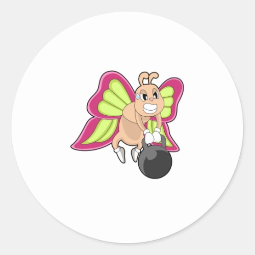 Butterfly Strength training Dumbbell Classic Round Sticker