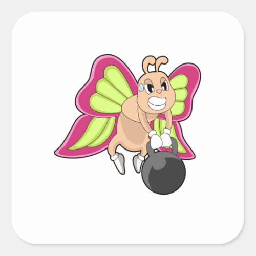 Butterfly Strength training Dumbbell Square Sticker