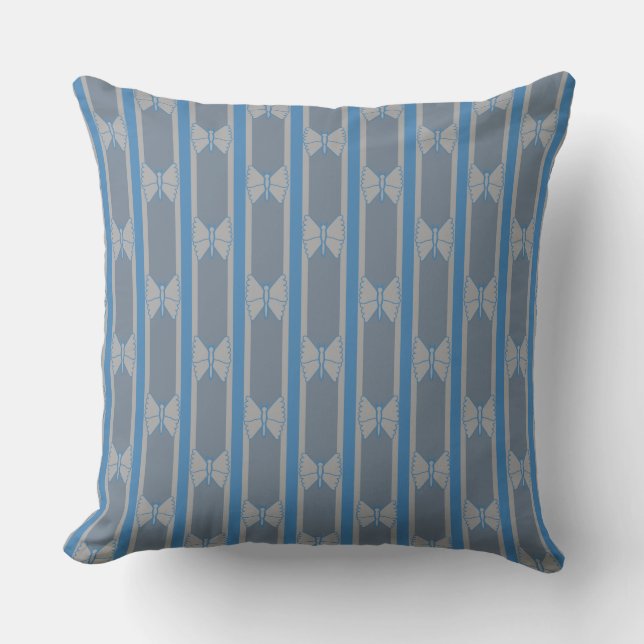 Butterfly Striped Throw Pillow (Front)