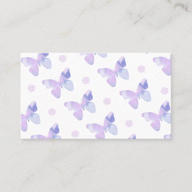 Butterfly Stripes with floral dot background Business Card (Front)
