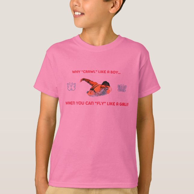 Butterfly Stroke Swim T-Shirt for Kids (Front)