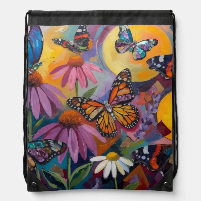 Butterfly Style Drawstring Bag (Front)