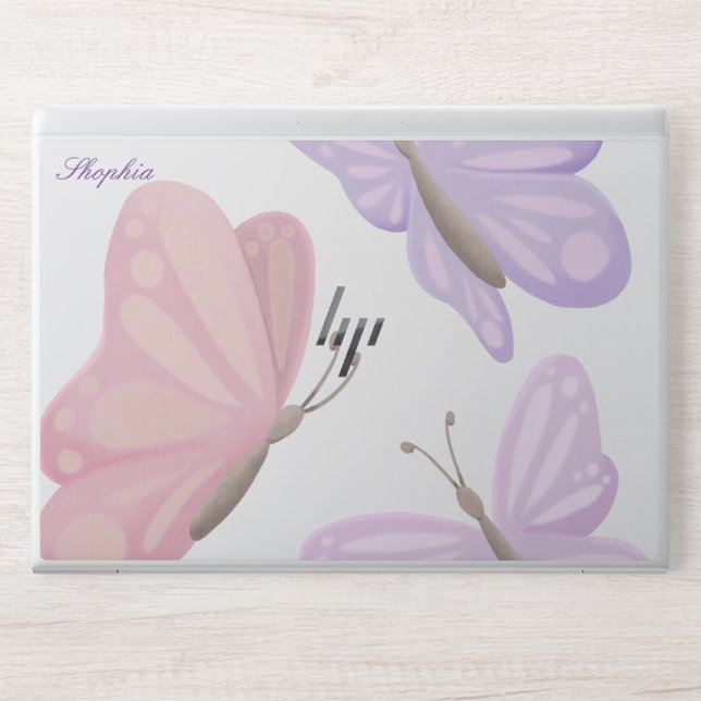 Butterfly Stylish Monogram HP Laptop Skin (Front)