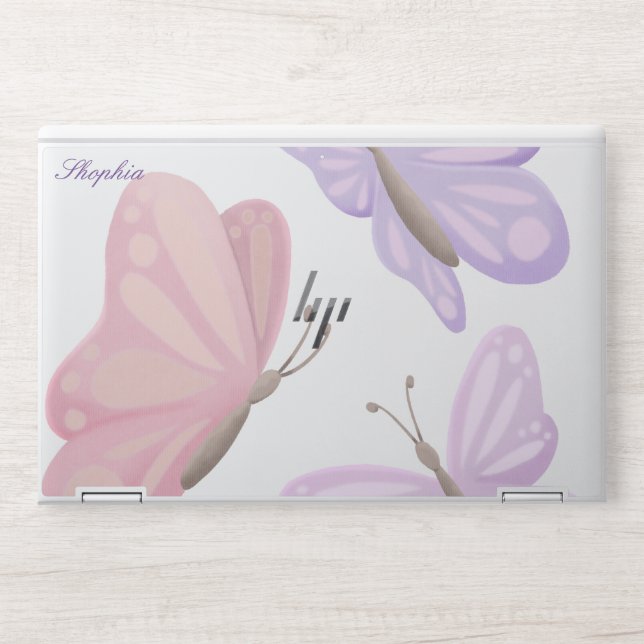 Butterfly Stylish Monogram HP Laptop Skin (Front)