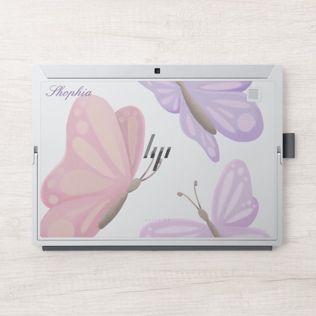 Butterfly Stylish Monogram HP Laptop Skin (Front)