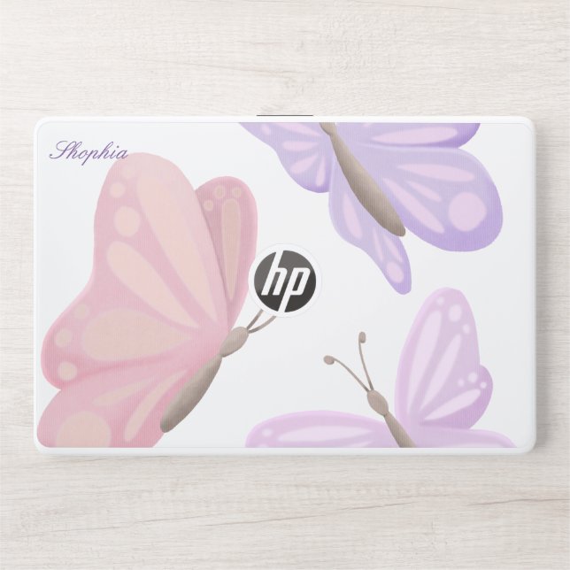 Butterfly Stylish Monogram HP Laptop Skin (Front)