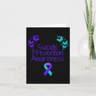 Butterfly Suicide Prevention Awareness Teal And Pu Card