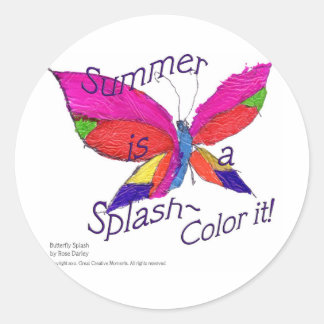 Butterfly Summer Splash Classic Round Sticker