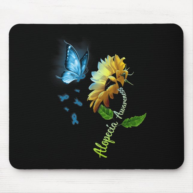 Butterfly Sunflower Alopecia Awareness 1 Mouse Pad (Front)