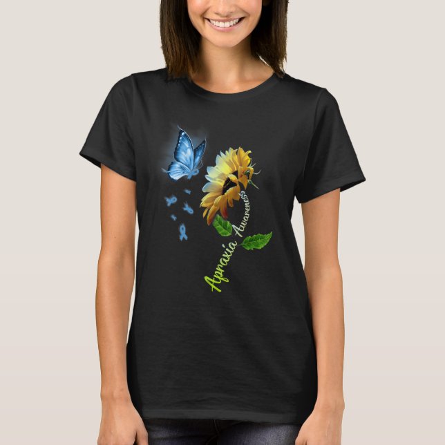 Butterfly Sunflower Apraxia Awareness T-Shirt (Front)