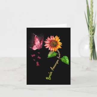 Butterfly Sunflower Brain Aneurysm Awareness  Card