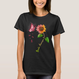 Butterfly Sunflower Brain Aneurysm Awareness  T-Shirt