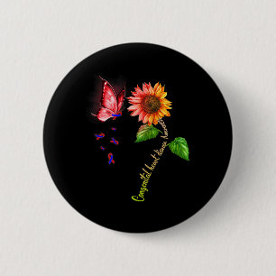 Butterfly Sunflower Congenital Heart Disease Aware Button