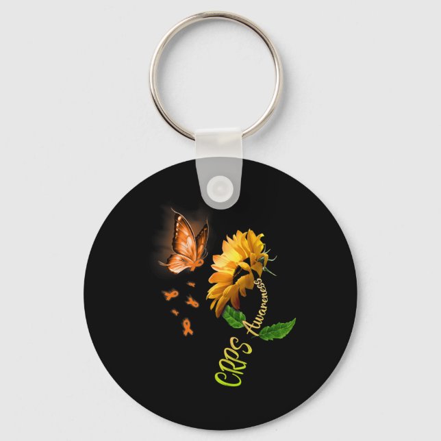 Butterfly Sunflower Crps Awareness  Keychain (Front)