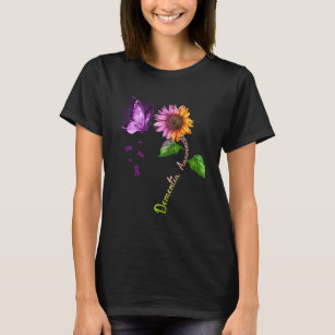 Butterfly Sunflower Dementia Awareness T-Shirt