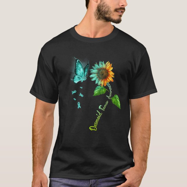Butterfly Sunflower Desmoid Tumor Awareness T Shir T-Shirt (Front)