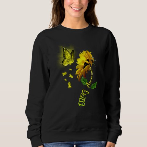 Butterfly Sunflower Dipg Awareness Sweatshirt