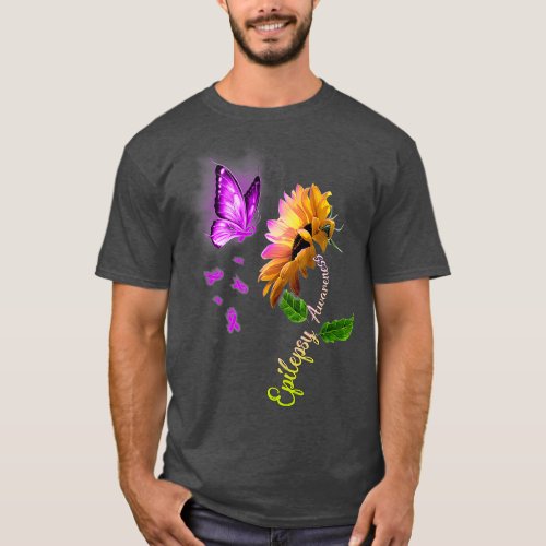 Butterfly Sunflower Epilepsy Awareness T_Shirt
