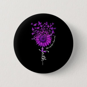 Butterfly Sunflower Fibromyalgia Awareness 1  Button