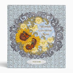 Butterfly Sunflower Mom  binder