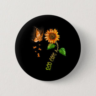 Butterfly Sunflower RSD CRPS Awareness  Button