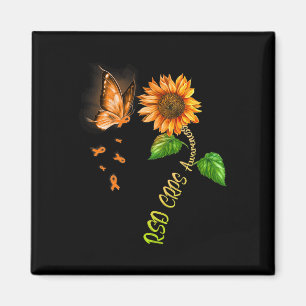 Butterfly Sunflower Rsd Crps Awareness  Magnet