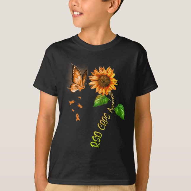 Butterfly Sunflower Rsd Crps Awareness  T-Shirt (Front)