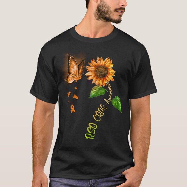 Butterfly Sunflower RSD CRPS Awareness T-Shirt (Front)