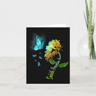 Butterfly Sunflower Suicide Prevention Awareness  Card