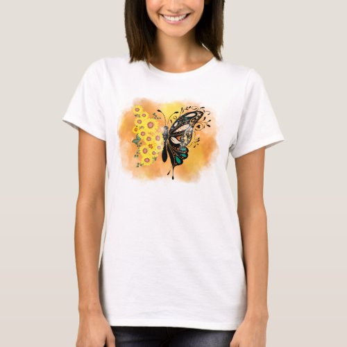 Butterfly sunflower  T_Shirt