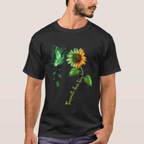 Butterfly Sunflower Traumatic Brain Injury T_Shirt