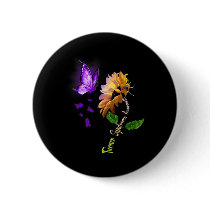 Butterfly Sunflower Turner Syndrome Awareness Button