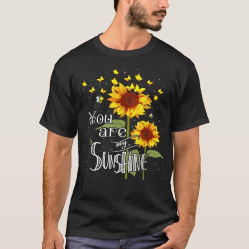 Butterfly Sunflower You Are My Sunshine  T_Shirt