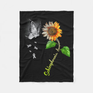 Butterfly Suower Schizophrenia Awareness Fleece Blanket