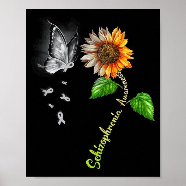 Butterfly Suower Schizophrenia Awareness Poster (Front)