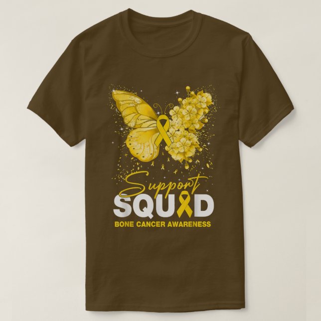 Butterfly Support Squad Bone Cancer Awareness  T-Shirt (Design Front)