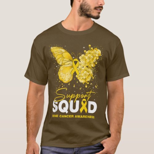 Butterfly Support Squad Bone Cancer Awareness  T_Shirt