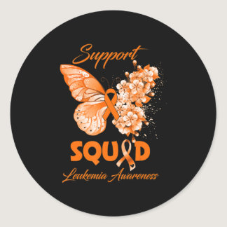 Butterfly Support Squad Leukemia Awareness  Classic Round Sticker