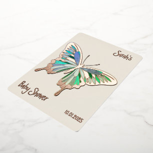 Butterfly Sweet Palette Baby Shower rose gold Foil Invitation