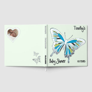 Butterfly Sweet Palette Baby Shower silver foil Foil Guest Book