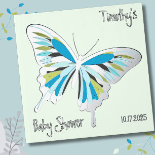 Butterfly Sweet Palette Baby Shower silver foil Foil Guest Book