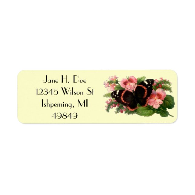 Butterfly Sweet Pea Garden Return Address Labels (Front)
