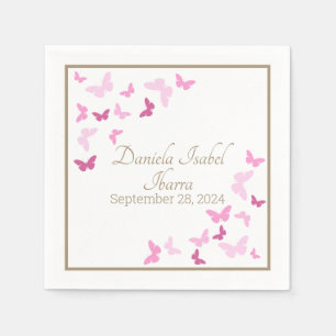 Butterfly Sweet Sixteen Quinceanera Custom Party Napkins