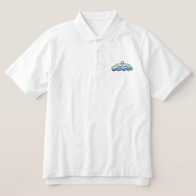 Butterfly Swim Embroidered Polo Shirt (Design Front)