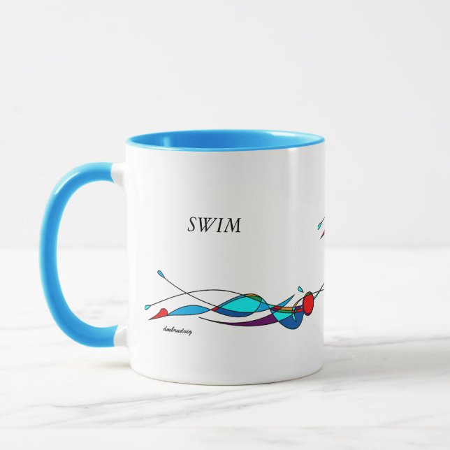 Butterfly Swim Line and Color Mug (Left)