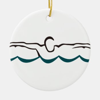 Butterfly Swimmer Ceramic Ornament by Grandslam_Designs at Zazzle