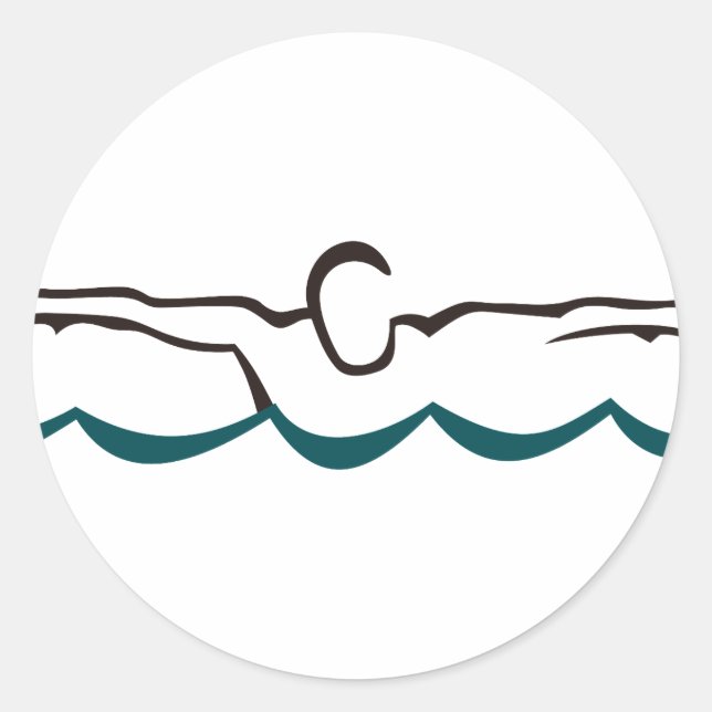 Butterfly Swimmer Classic Round Sticker (Front)