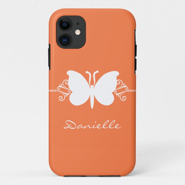 Butterfly Swirl BT iPhone 5 Case, Orange Case-Mate iPhone Case (Back)